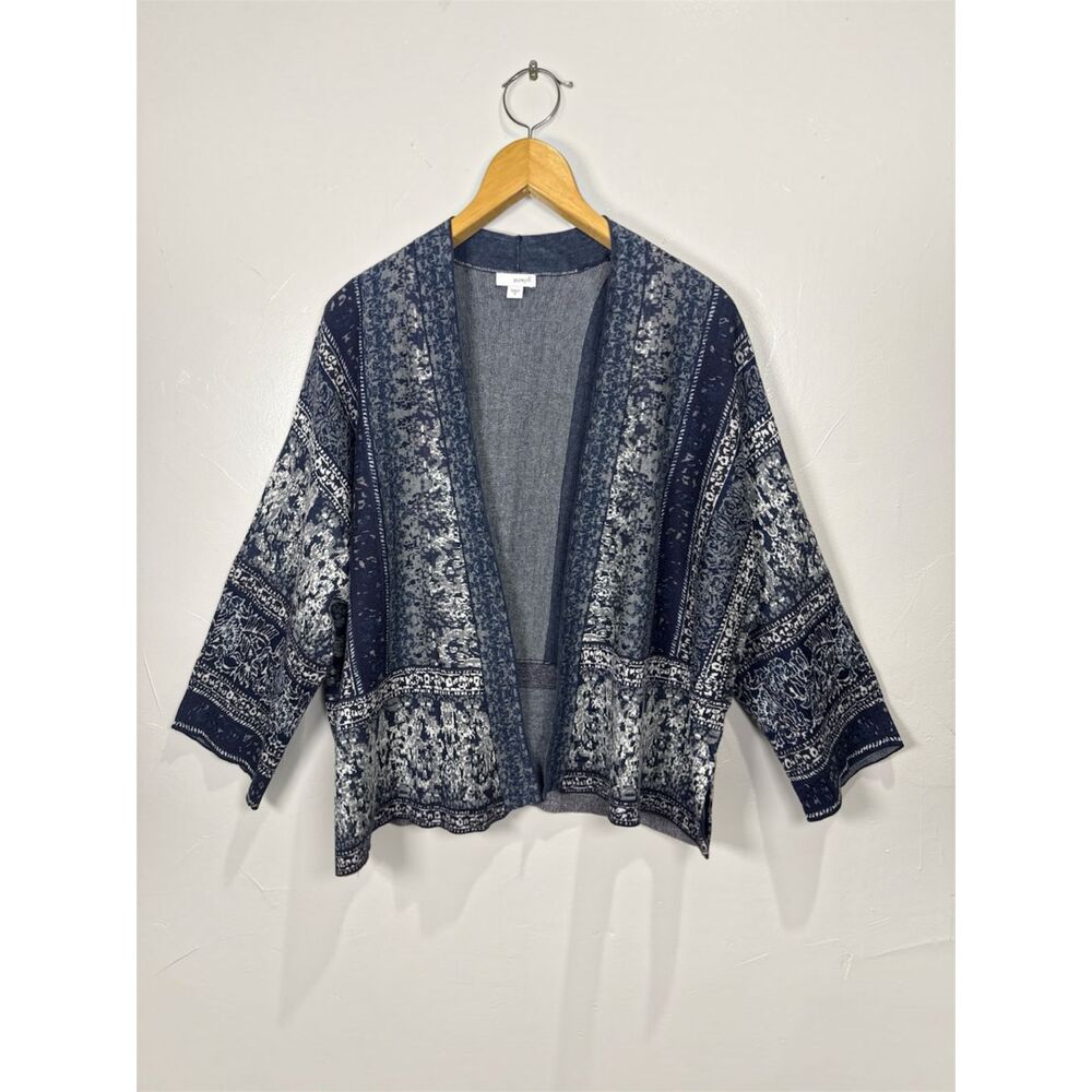 J. Jill Pure Jill Blue Wool Blend Open Front Cardigan Sweater Size Medium